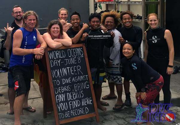 Project AWARE Dive Against Debris Bali Reef Clean up group