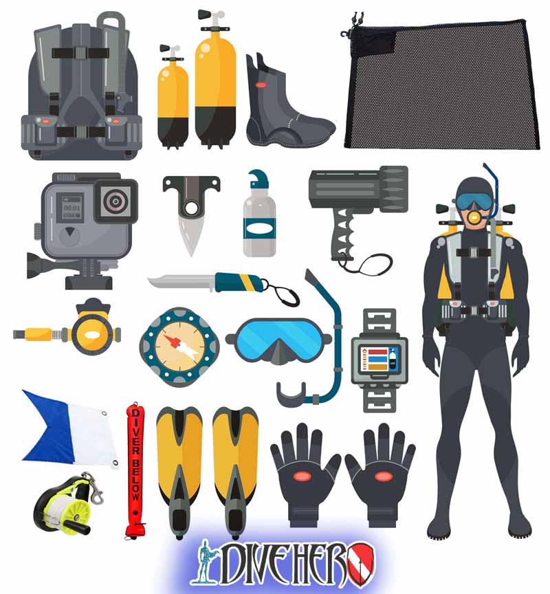 equipment for Dive Against Debris underwater clean up