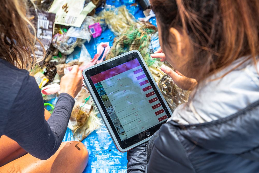 scuba divers submit their data on the Dive Against Debris after doing an underwater clean up